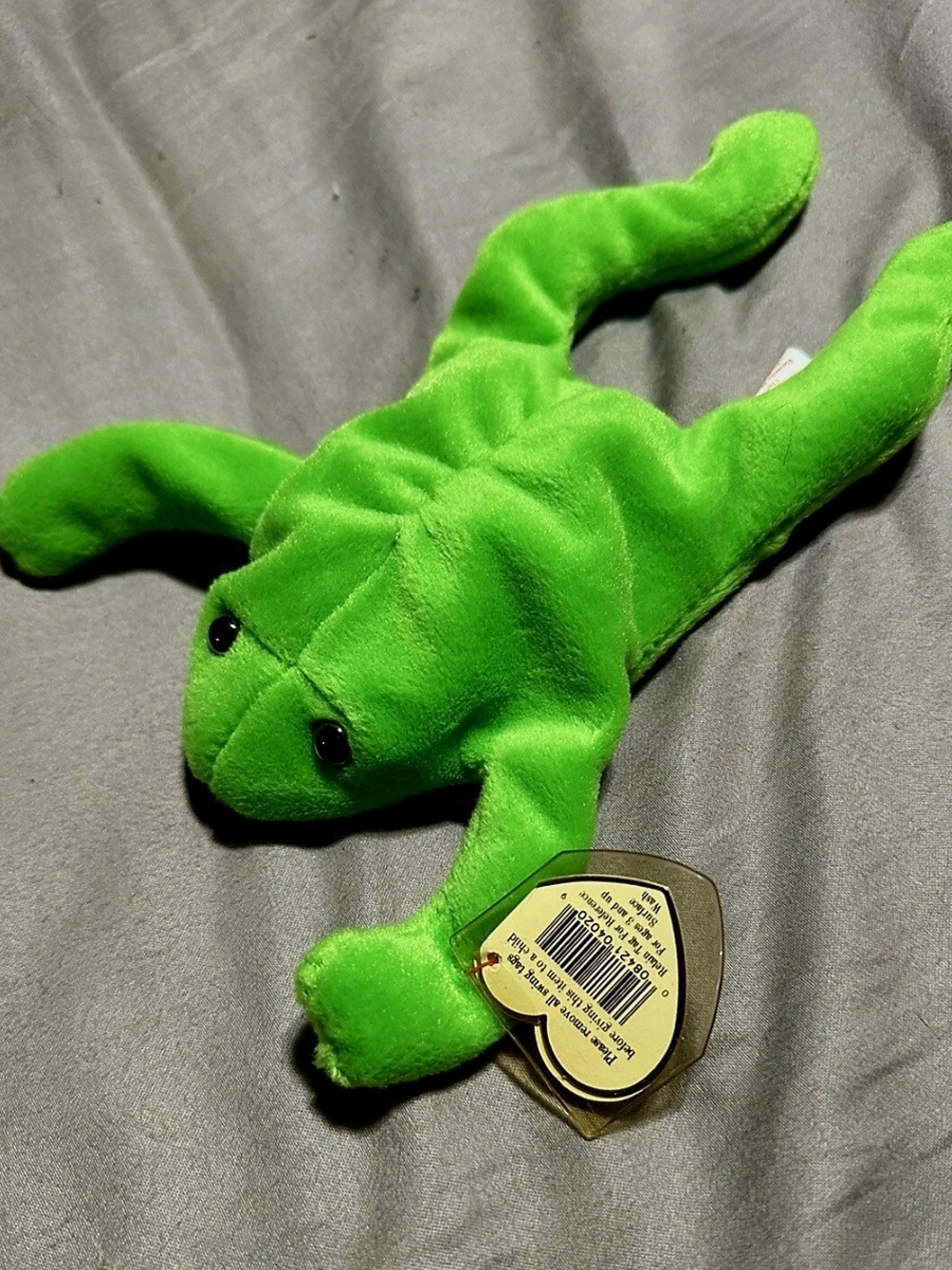 Retired TY Beanie Baby Legs The Frog Style 4020 1993 PVC Pellets With Errors